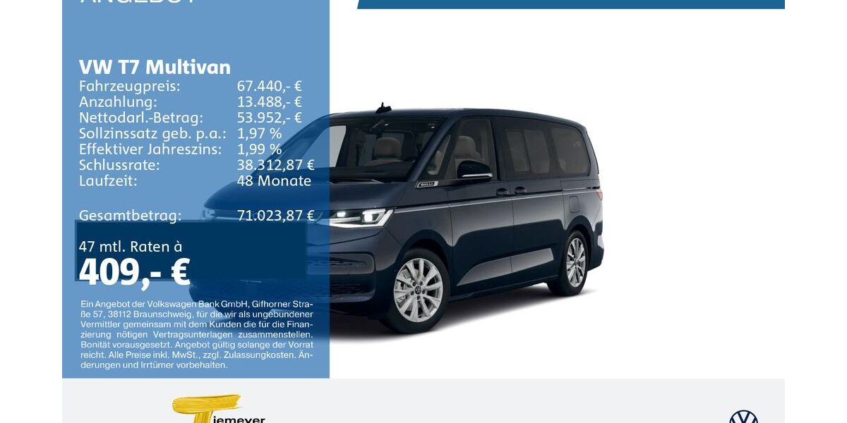 VW T7 Multivan 22.113 km 67.440 &euro; Bochum 44892