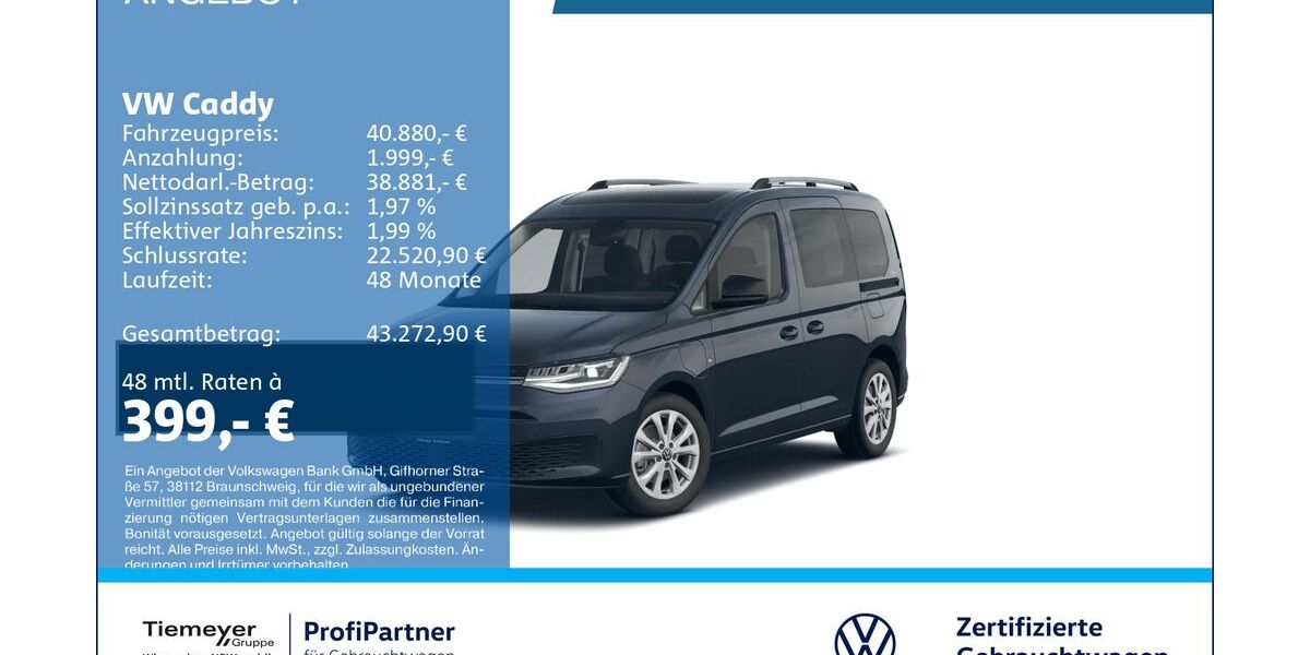 VW Caddy 9.257 km 40.440 &euro; Recklinghausen 45663
